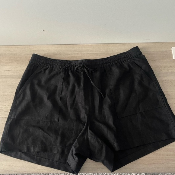 J. Crew | Black Linen Blend Drawstring Shorts - Picture 2 of 4